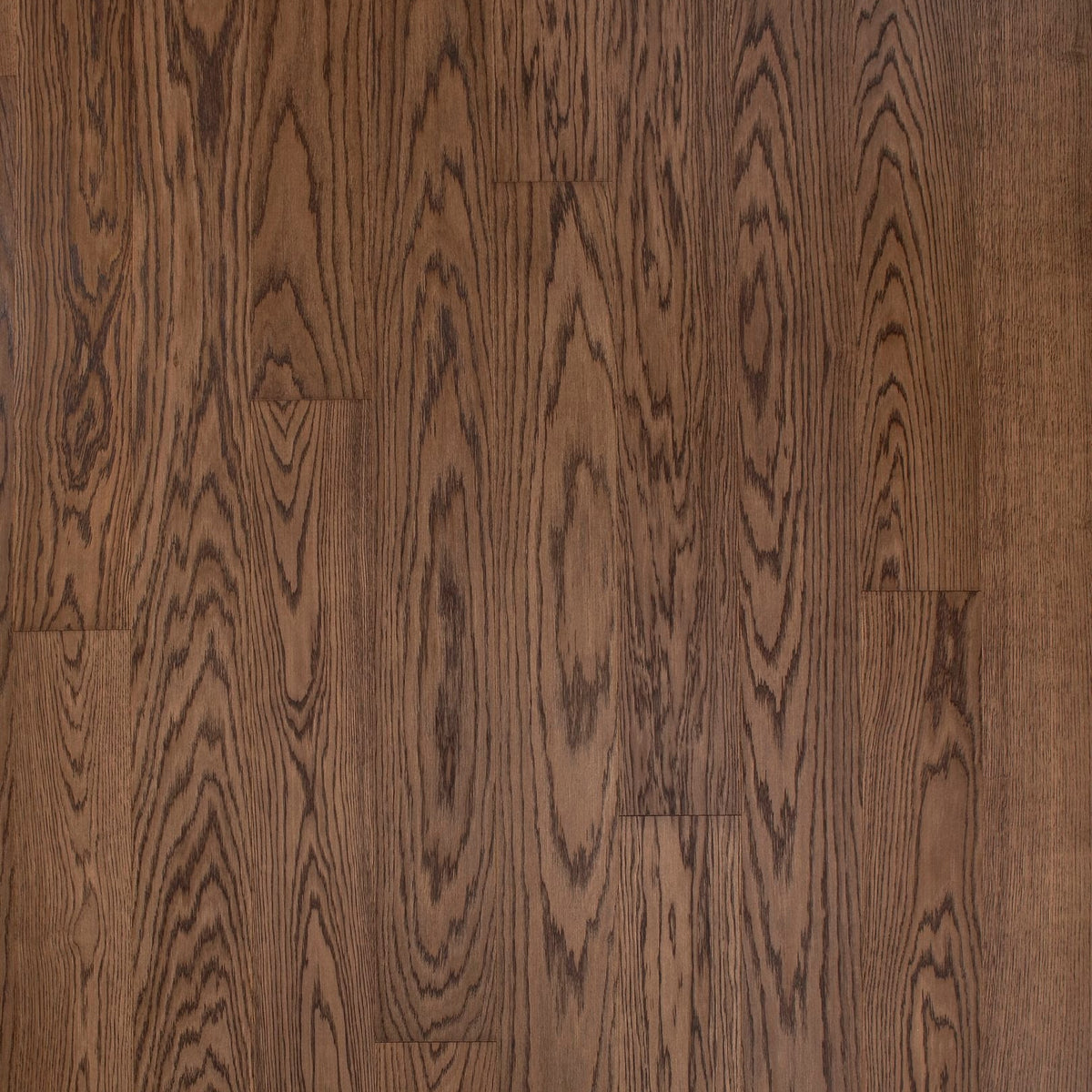 Timberwise Ekplanka Mocca – kvadratisk produktbild ovanifrån med plankorna vertikalt. Vägledande kulörreferens; sortering, ytbehandling och plankmått kan avvika.