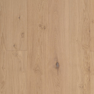 Timberwise Ekplanka Sky White – kvadratisk produktbild ovanifrån med plankorna vertikalt. Vägledande kulörreferens; sortering, ytbehandling och plankmått kan avvika.