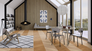 BOEN 3-skikts trägolv Ek Vit Adagio (borstad) 14x138x611 (A-plank) - bild 2