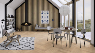 BOEN 3-skikts trägolv Ek Vit Adagio (borstad, rustic) 14x138x690 (A-plank) - bild 2